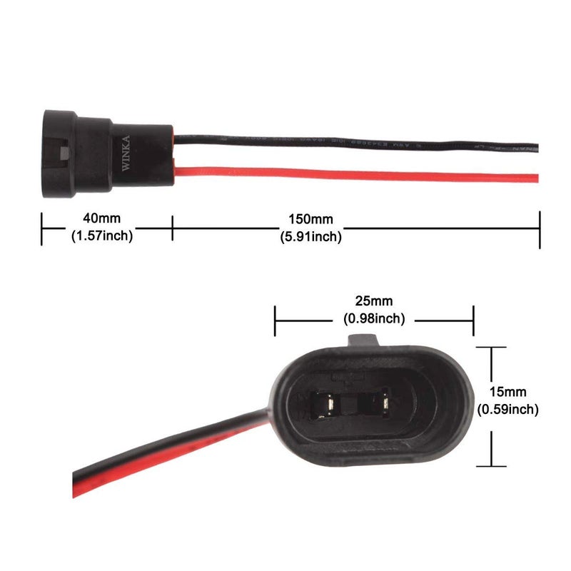 Winka 9005/9006/H10 Male Adapter Wiring Harness Sockets Pre-Wired Connector Plug Socket for Car Fog Light - Image 2